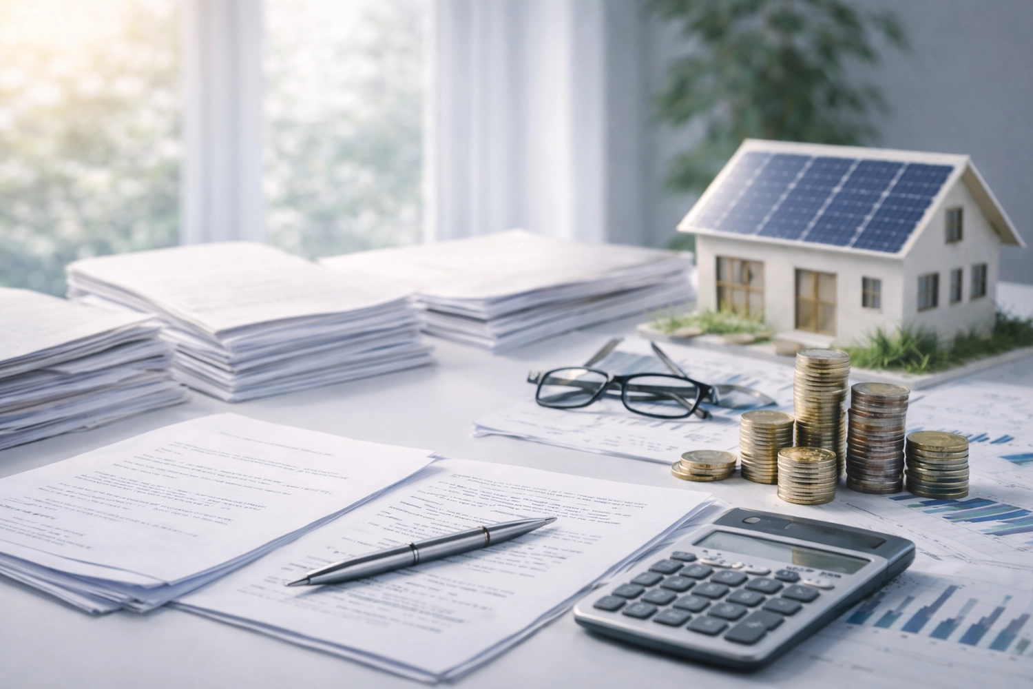 SmaWo GmbH - Ein Mann installiert Sonnenkollektoren auf einem Dach