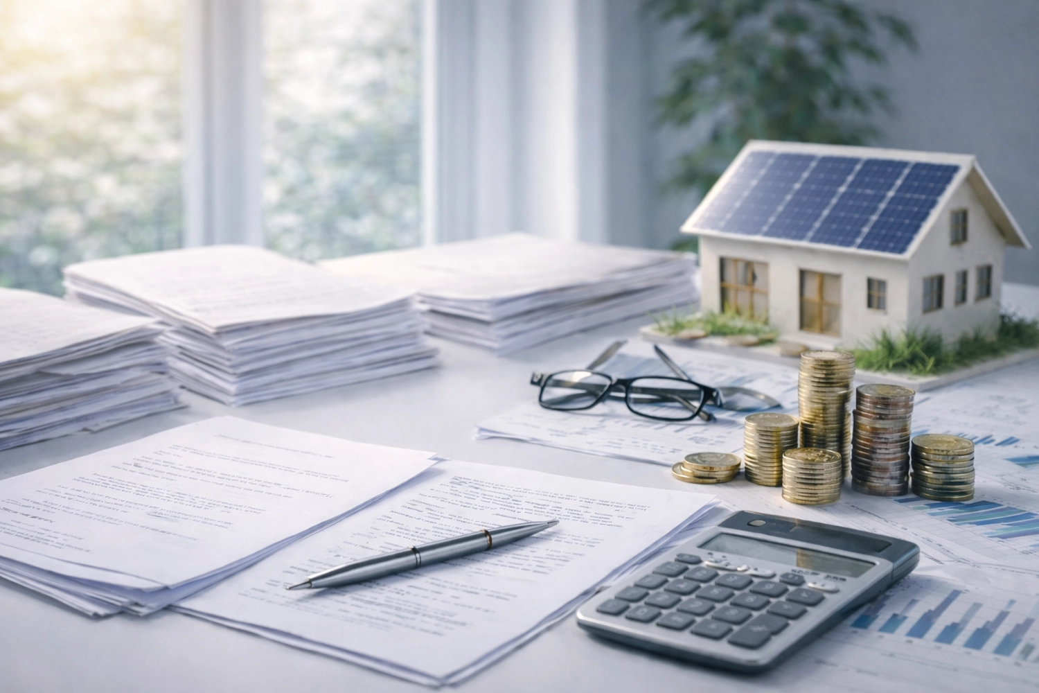 SmaWo GmbH - Ein Mann installiert Sonnenkollektoren auf einem Dach